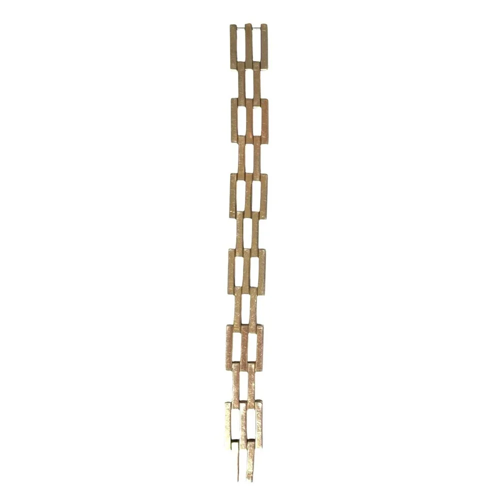 Baru Heavy Chain Link Bracelet Gold Tone Bars Rectangles 7